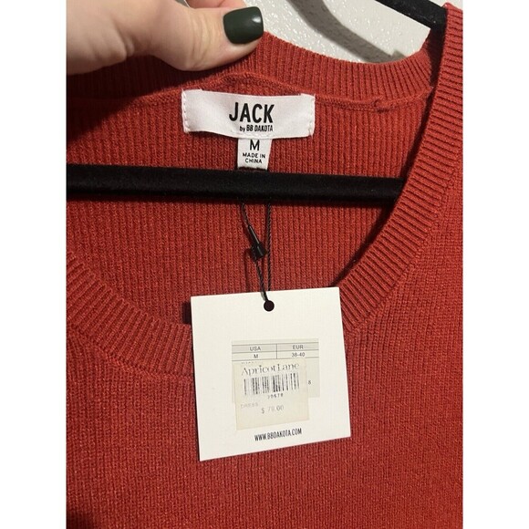 Jack BB Dakota Sweater Dress Womens Size Medium Tuscon Red Orange Balloon Sleeve - Picture 2 of 4